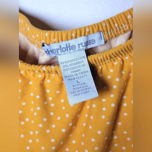 Charlotte Russe Off The Shoulder Polka Dot Romper, Size Large - Picture 3 of 3